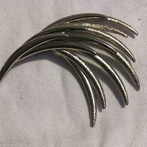 Silver Tone Leaf Brooch Pin Matte and Silver Tone Finish